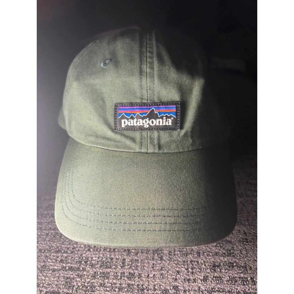 Patagonia P-6 Label Trad Cap Dark Green Organic Cotton Adjustable Hat